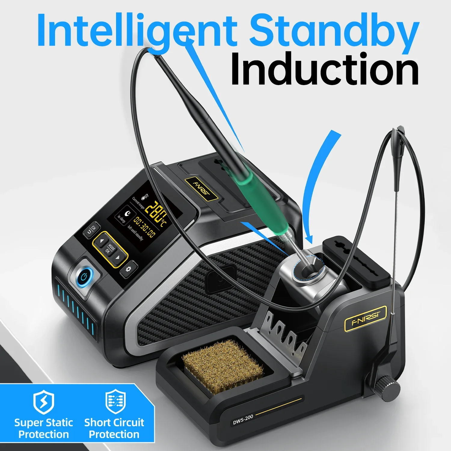 FNIRSI® DWS-200 200W Power Rapid Heating Soldering Iron Station Kit - Image 6