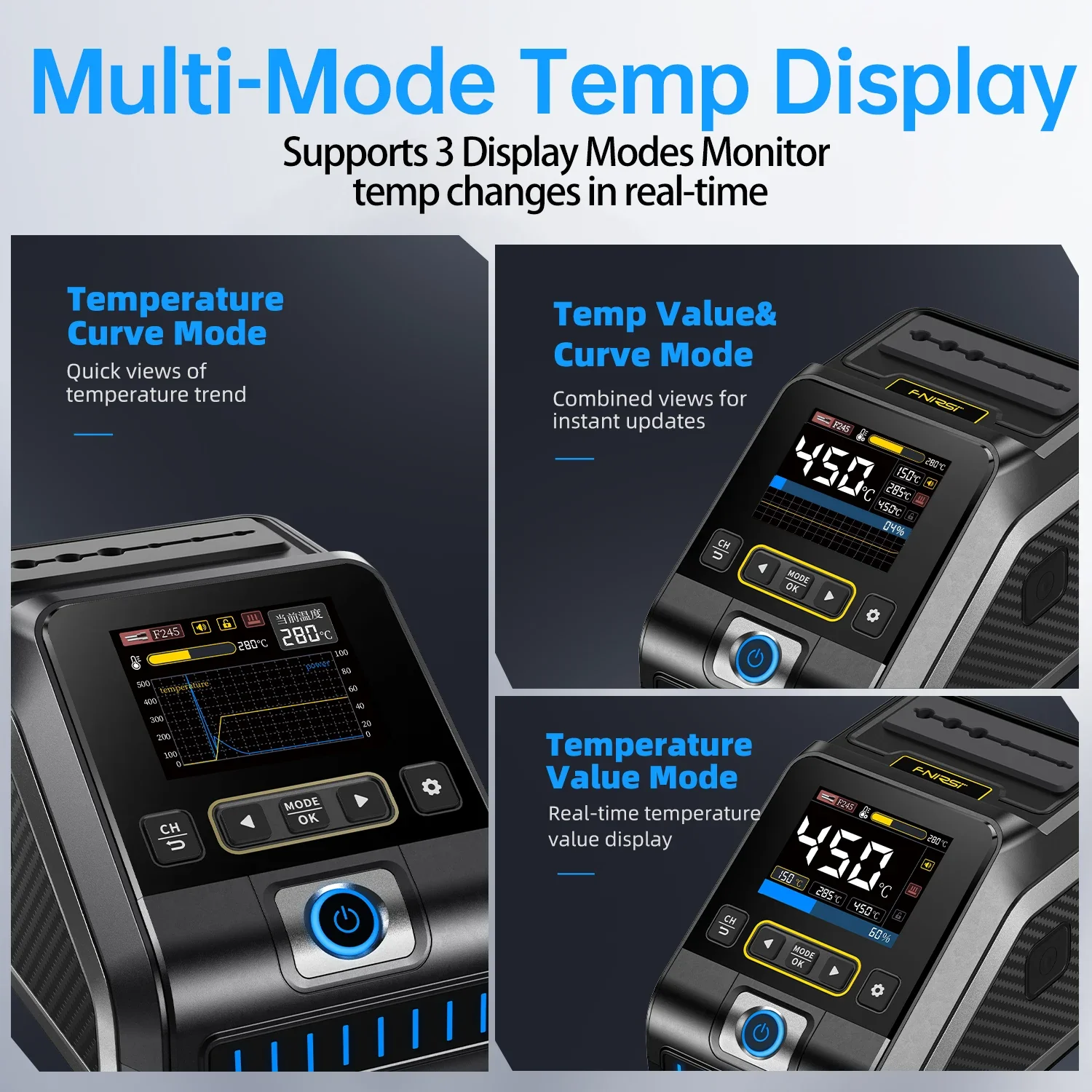 FNIRSI® DWS-200 200W Power Rapid Heating Soldering Iron Station Kit - Image 7