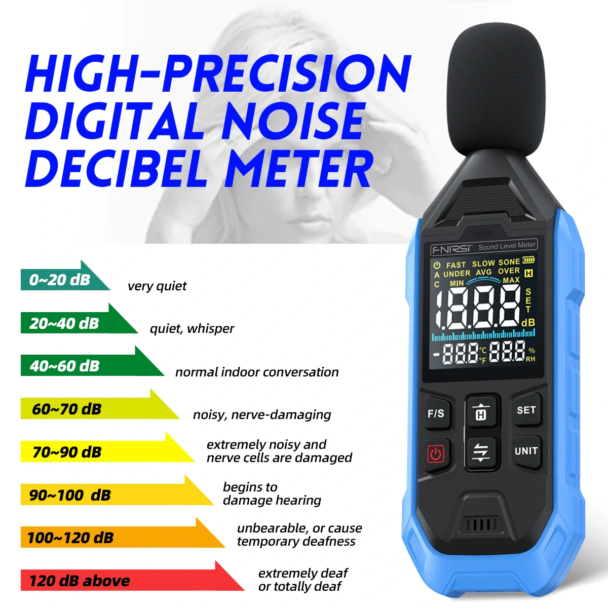 FNIRSI® FDM01 High-precision Digital Noise Decibel Meter - Image 4