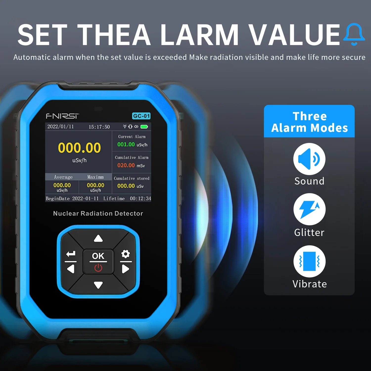 FNIRSI® GC-01 Nuclear Radiation Detector - Image 4