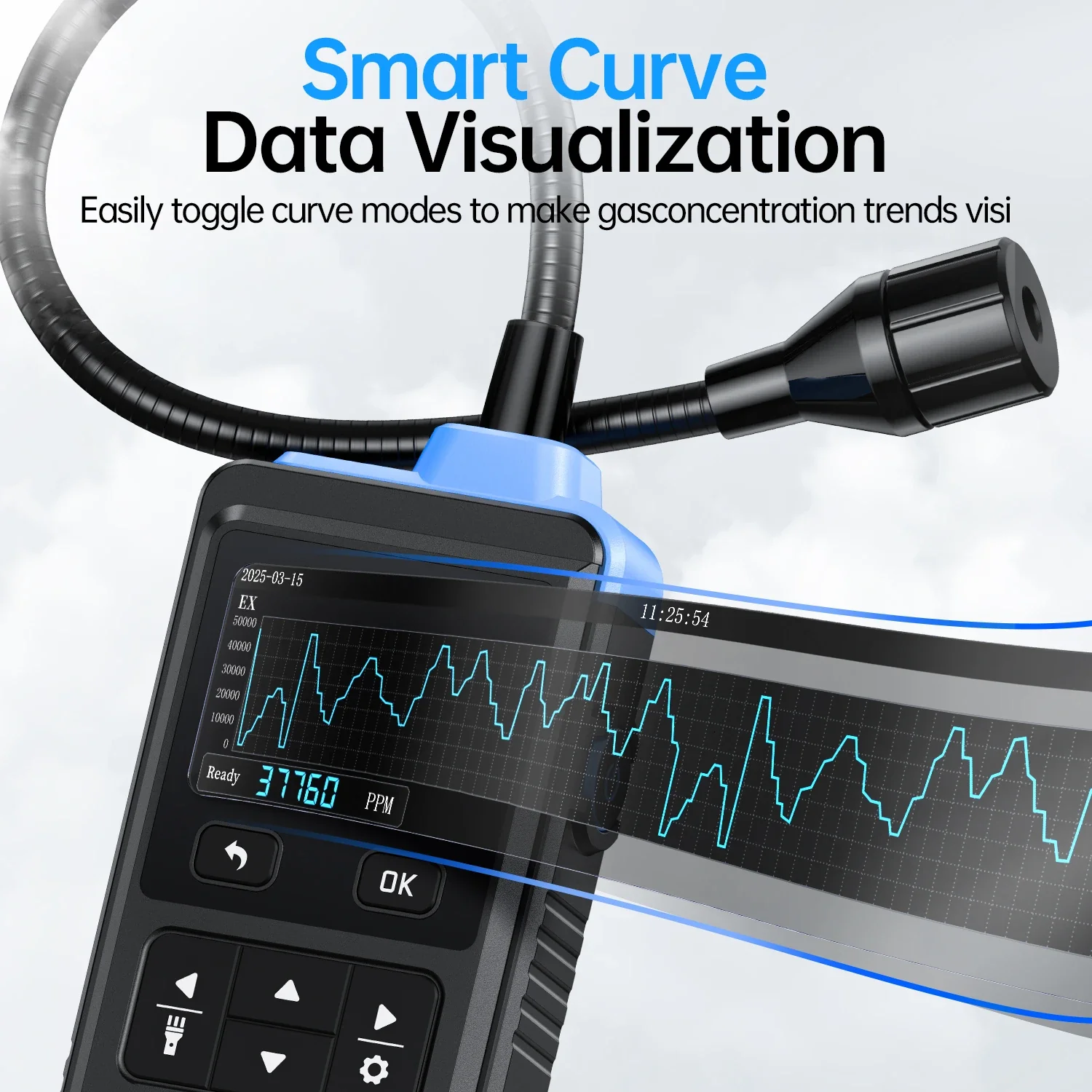 FNIRSI® GD-02 Portable Combustible Gas Detector Color Screen Methane Propane Isobutane Monitor - Image 6