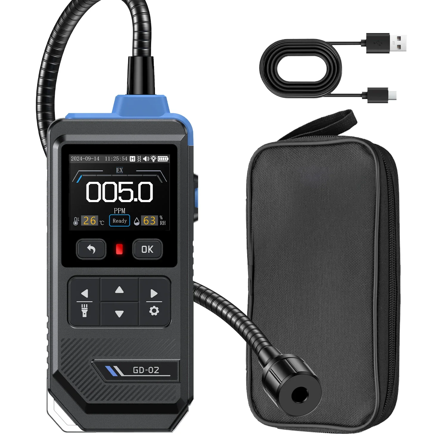 FNIRSI® GD-02 Portable Combustible Gas Detector Color Screen Methane Propane Isobutane Monitor - Image 9