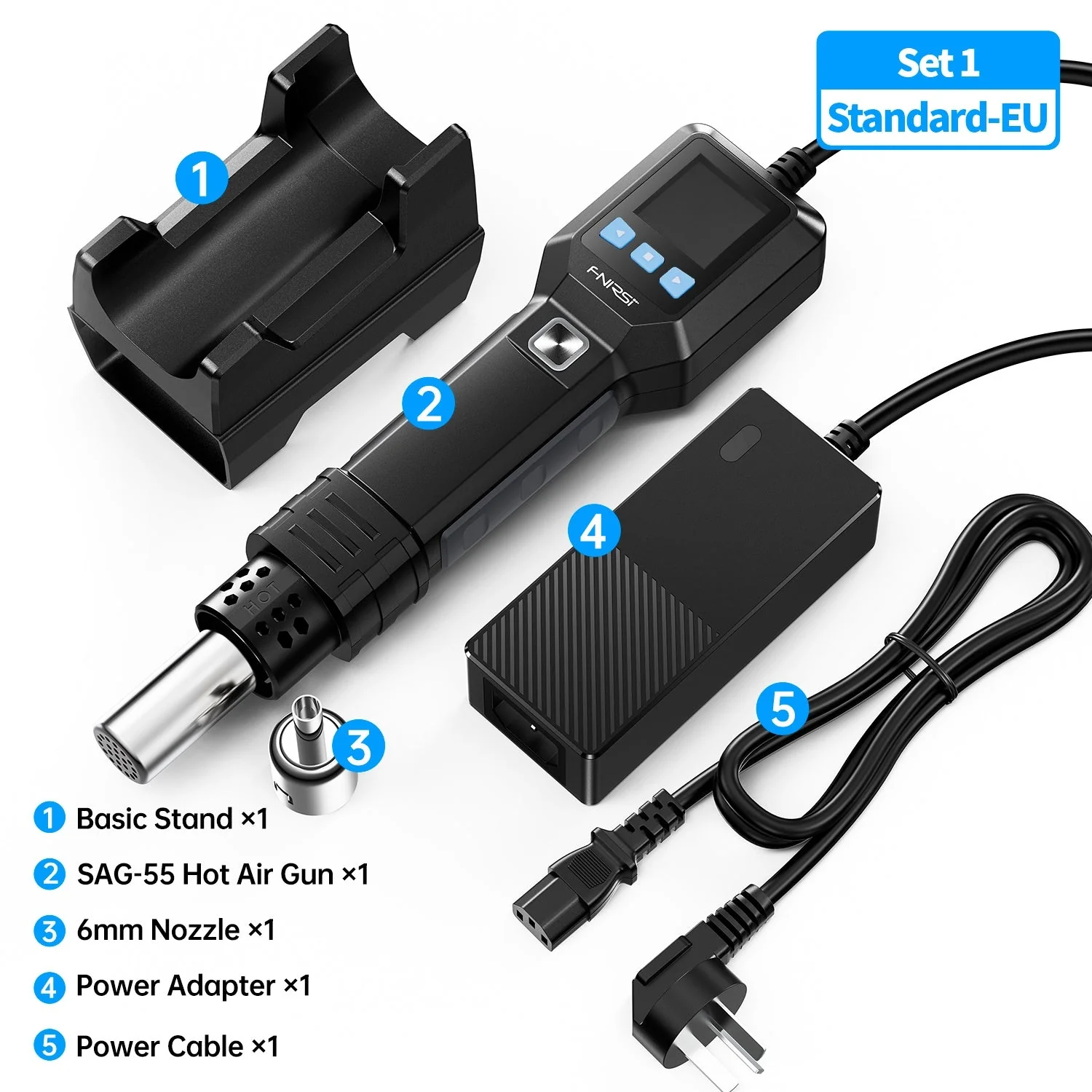 FNIRSI® SAG-55 Intelligent 550W Hot Air Gun - Image 9